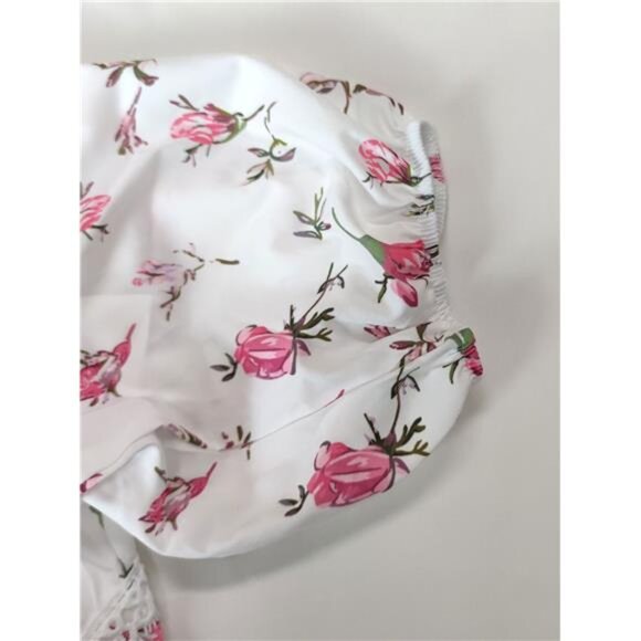 Full Size Floral V-Neck Long Sleeve Mini Dress Plus Size - Picture 7 of 7